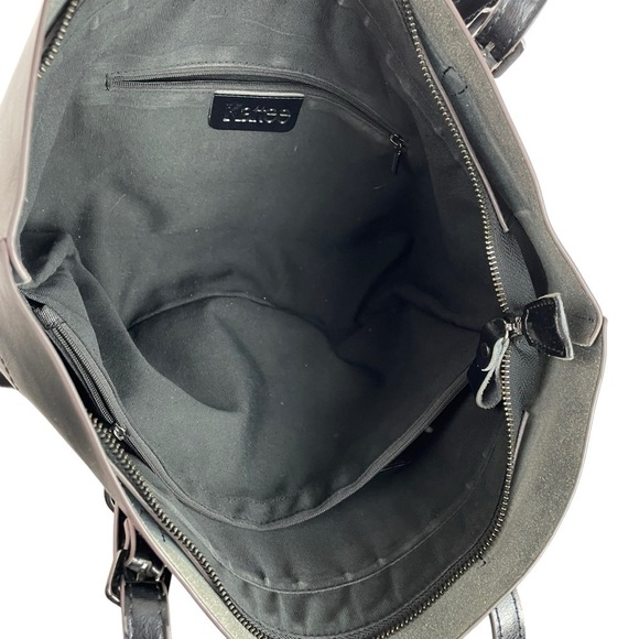 Kattee | Black Faux Leather Double Handle Tote Bag - Picture 10 of 10